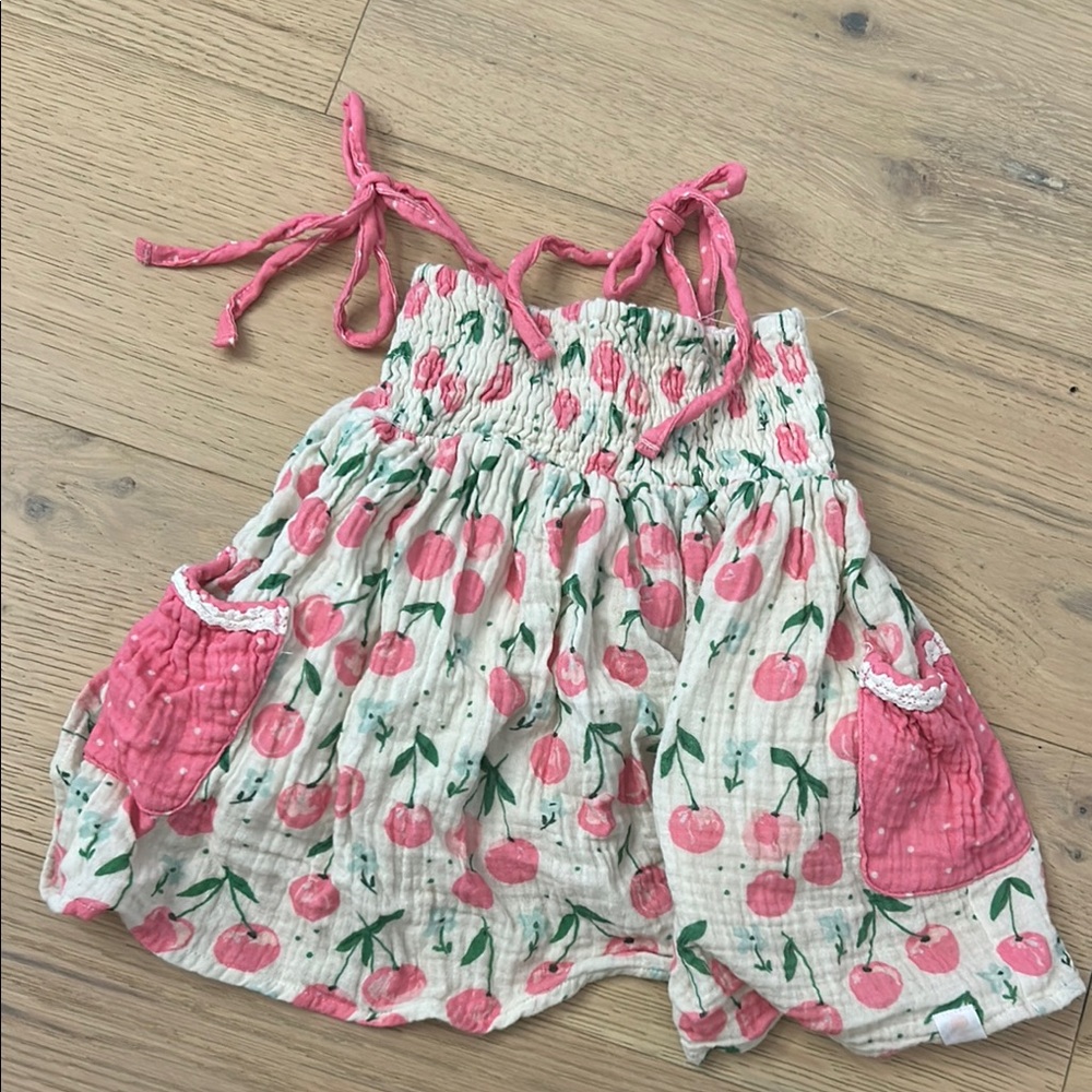 Sweethoney Cherry Print Summer Dress
